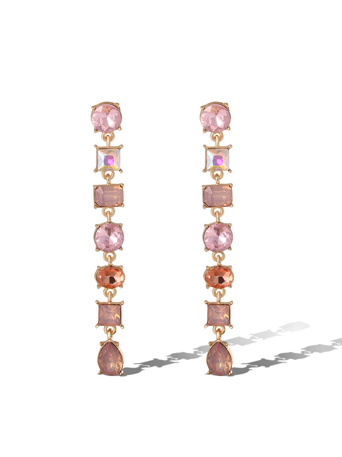 Jessica Simpson Gradient Pink Gemstone Drop Earrings