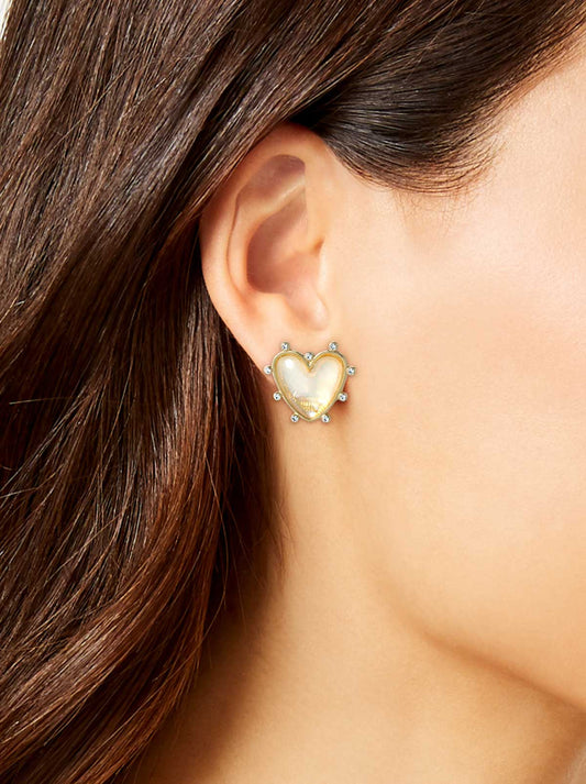 Jessica Simpson Heart Stud Earrings