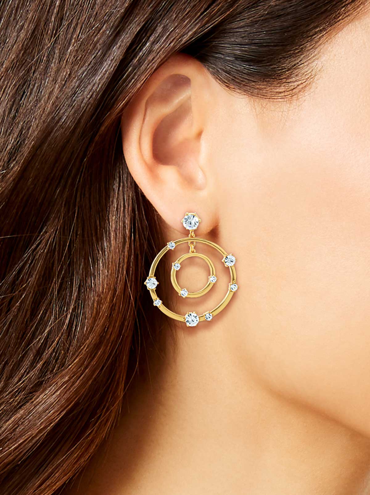 Jessica Simpson Orbital Crystal Drop Earrings