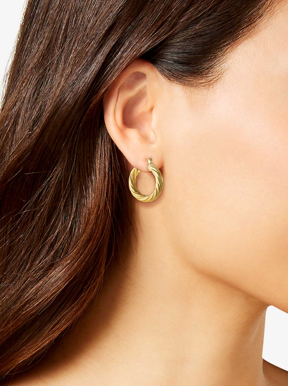 Jessica Simpson Thick Twisted Hoop Earrings in Gold