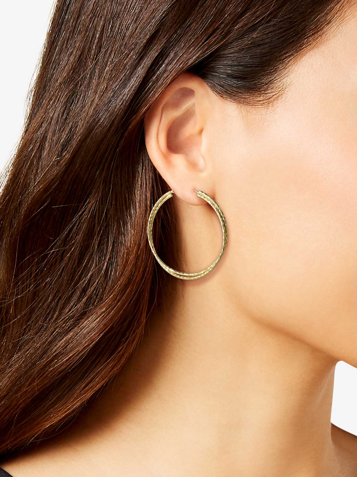 Jessica Simpson Double Hoop Faceted Earrings