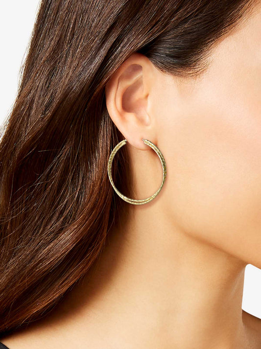 Jessica Simpson Double Hoop Faceted Earrings