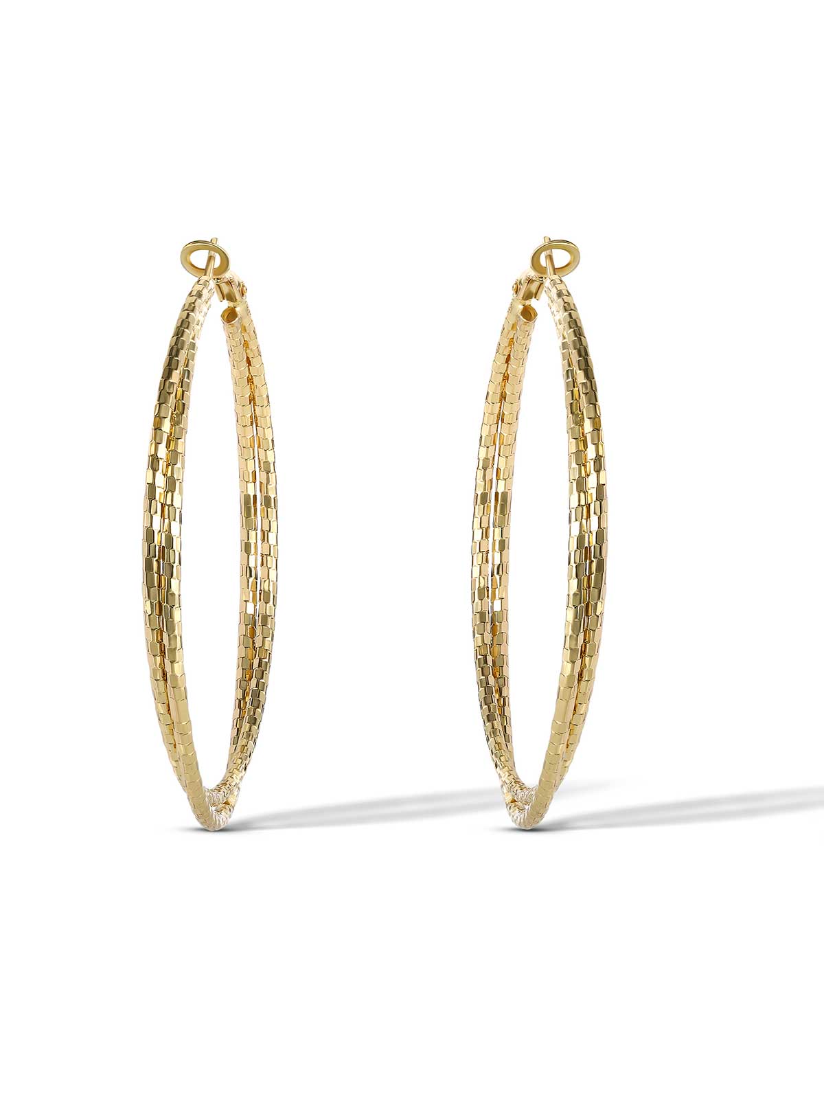 Jessica Simpson Double Hoop Faceted Earrings