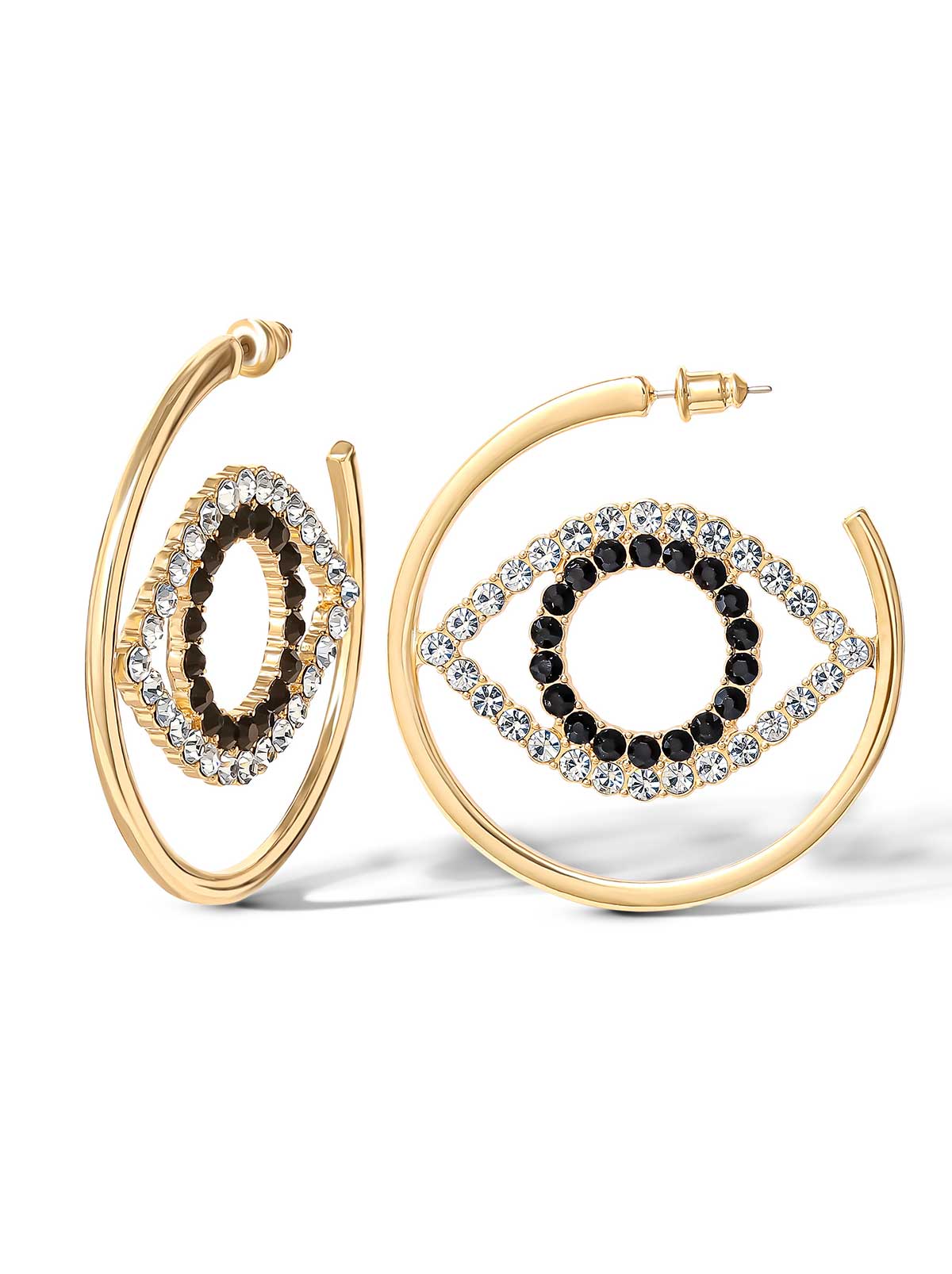 Jessica Simpson Crystal Eye Hoop Earrings