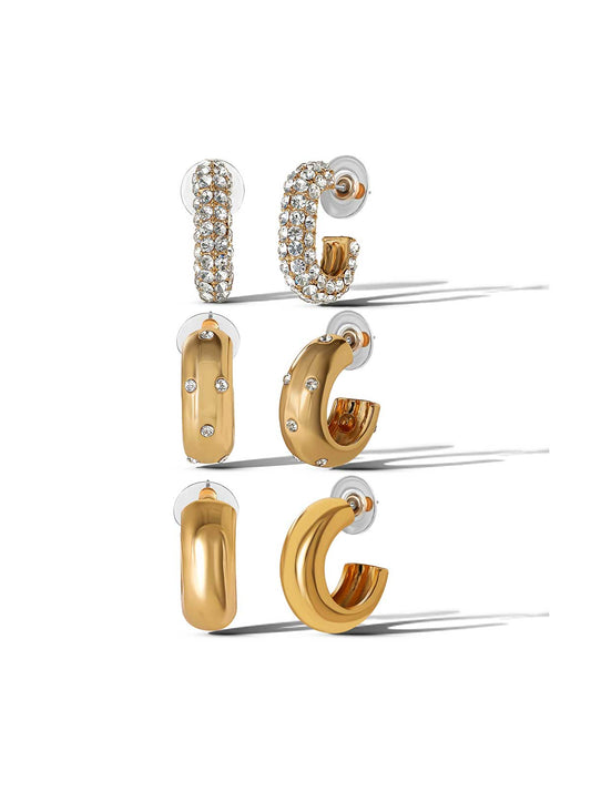 Jessica Simpson 3 Hoop Earring Set