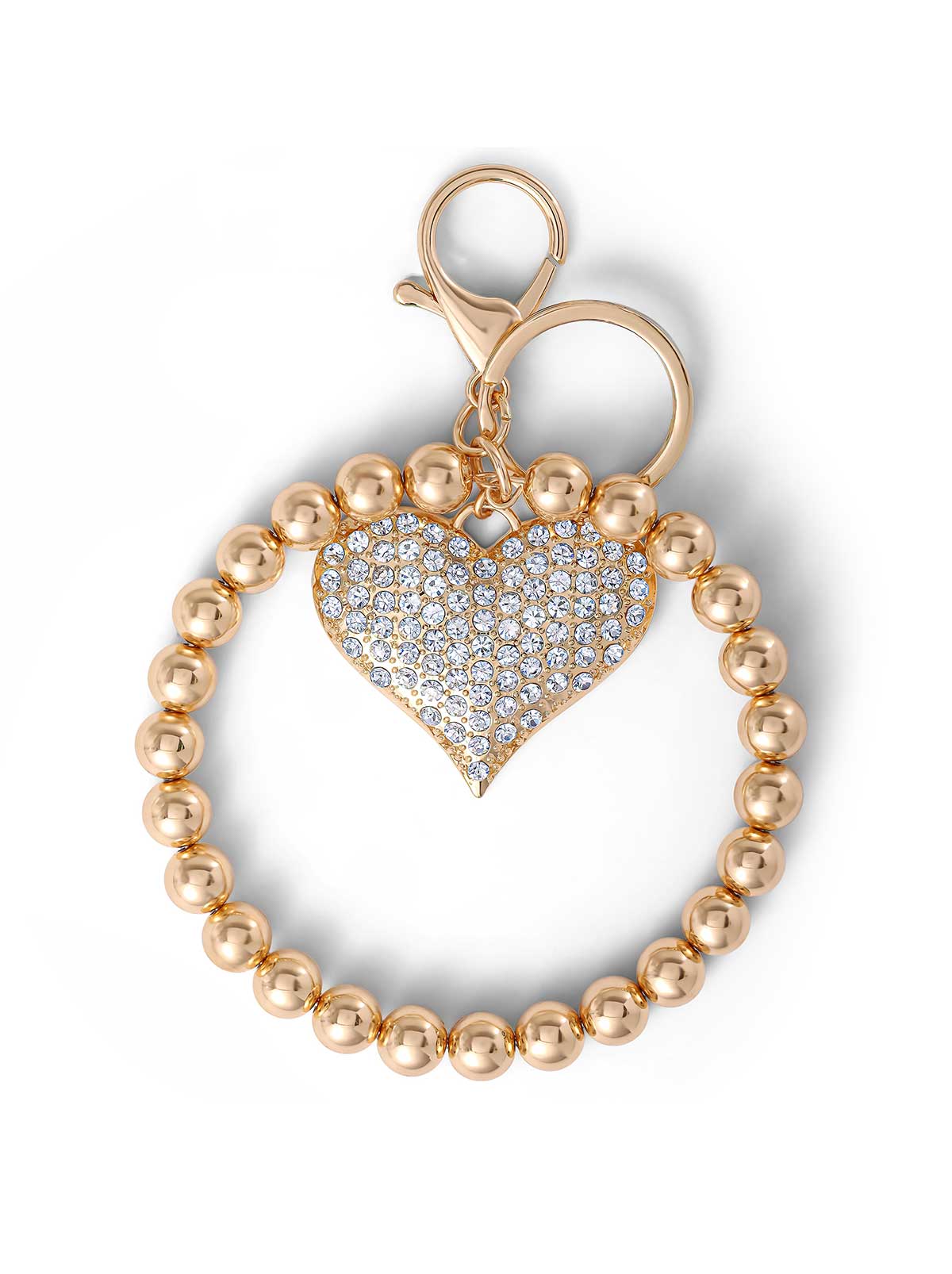 Jessica Simpson Pave Crystal Heart Keychain