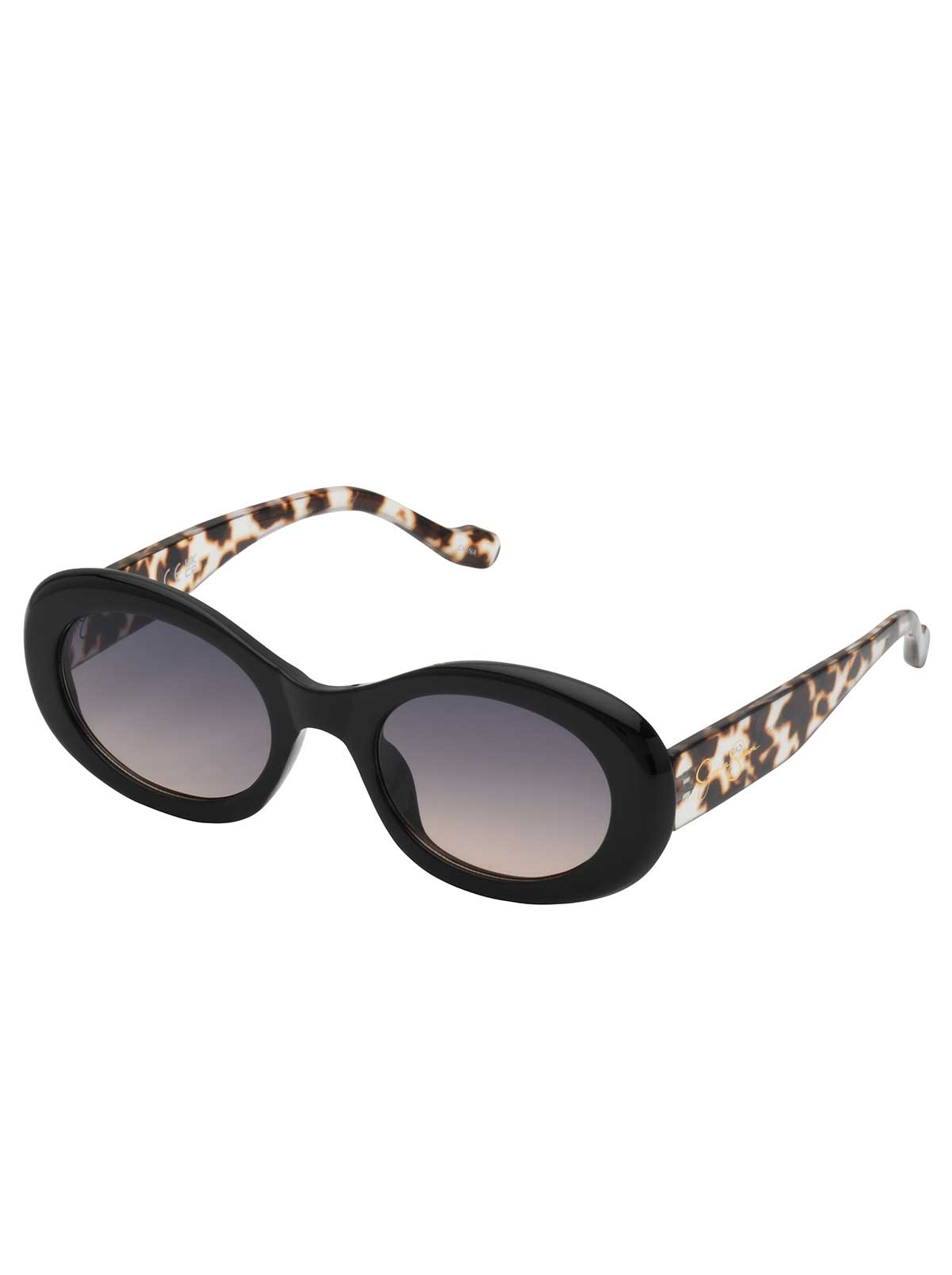 Jessica Simpson Iconic Vintage Oval Sunglasses in Black