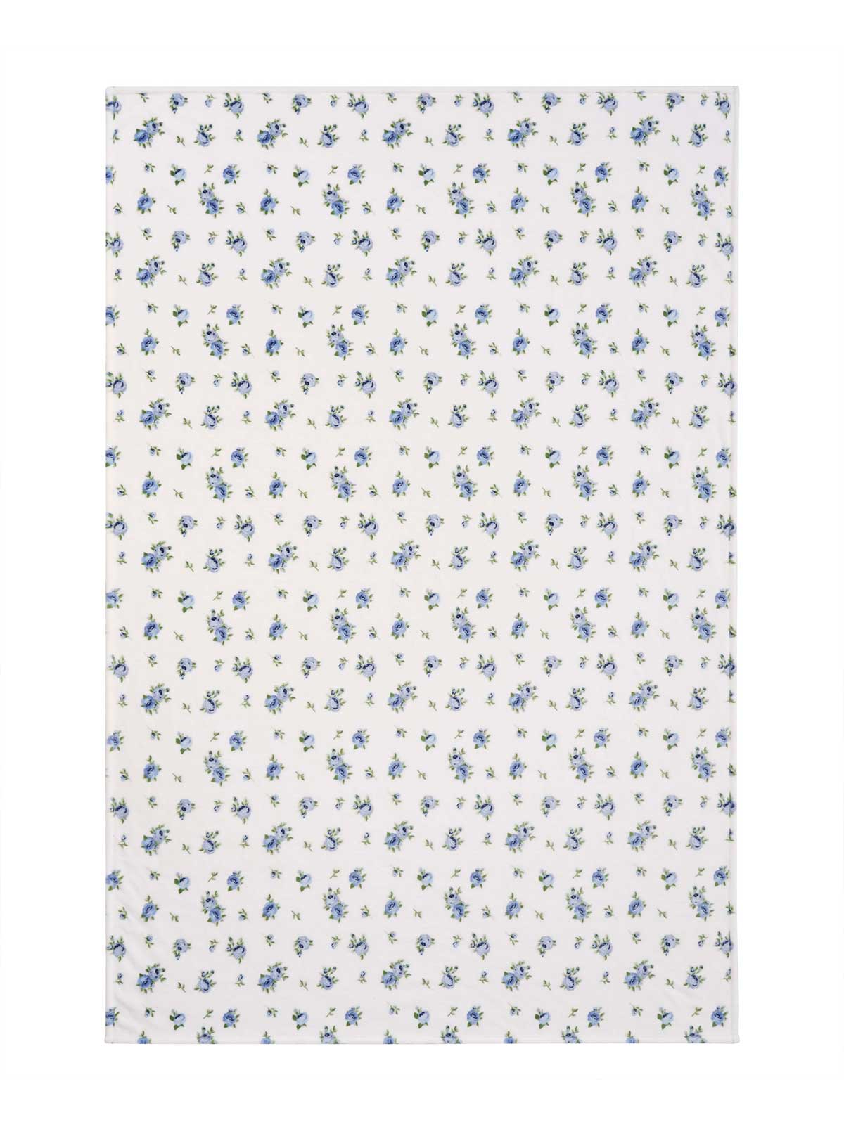 Jessica Simpson Cottage Rose Blue Plush Throw Blanket