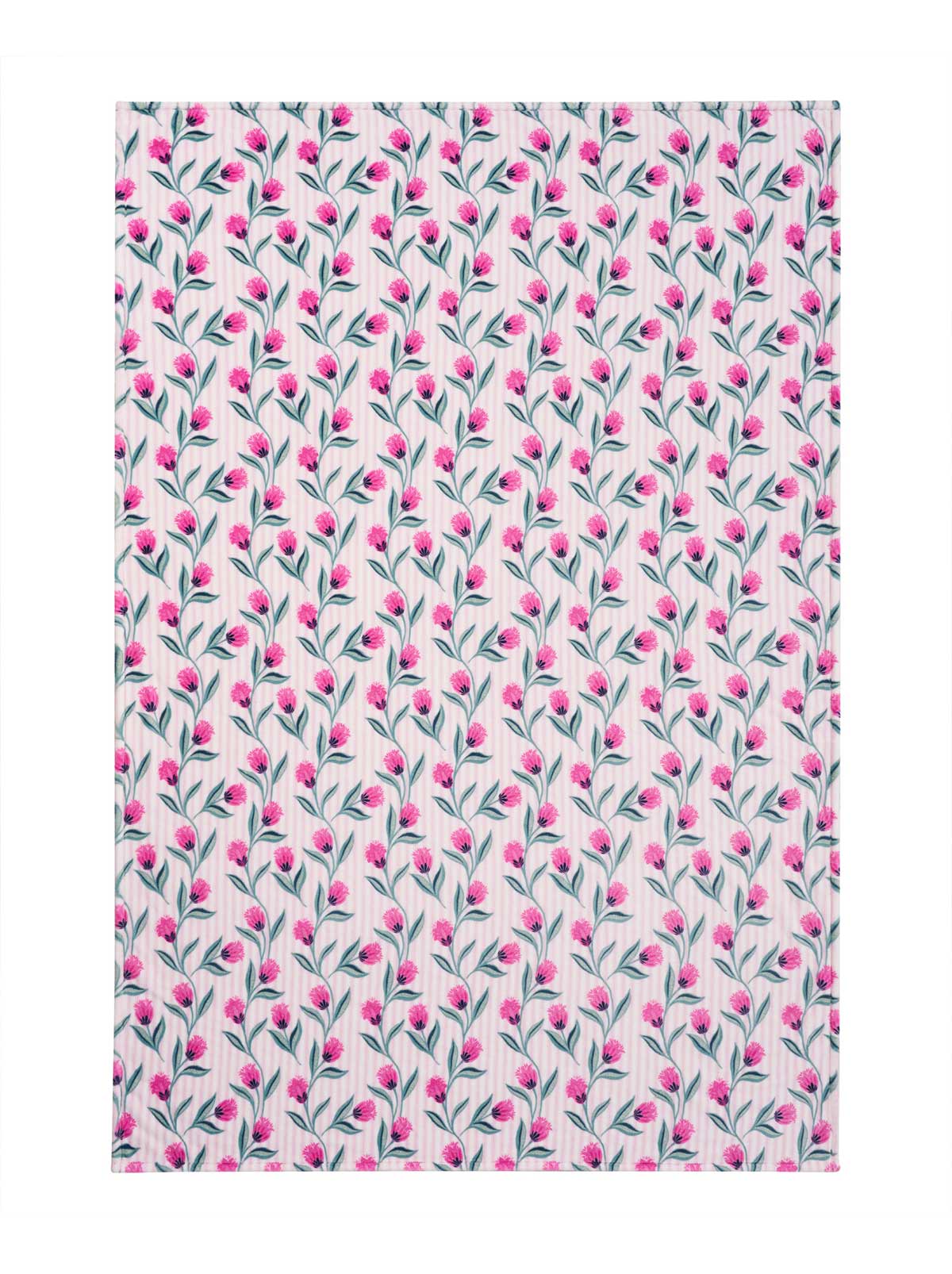 Jessica Simpson Tulip Stripe Pink Plush Throw Blanket