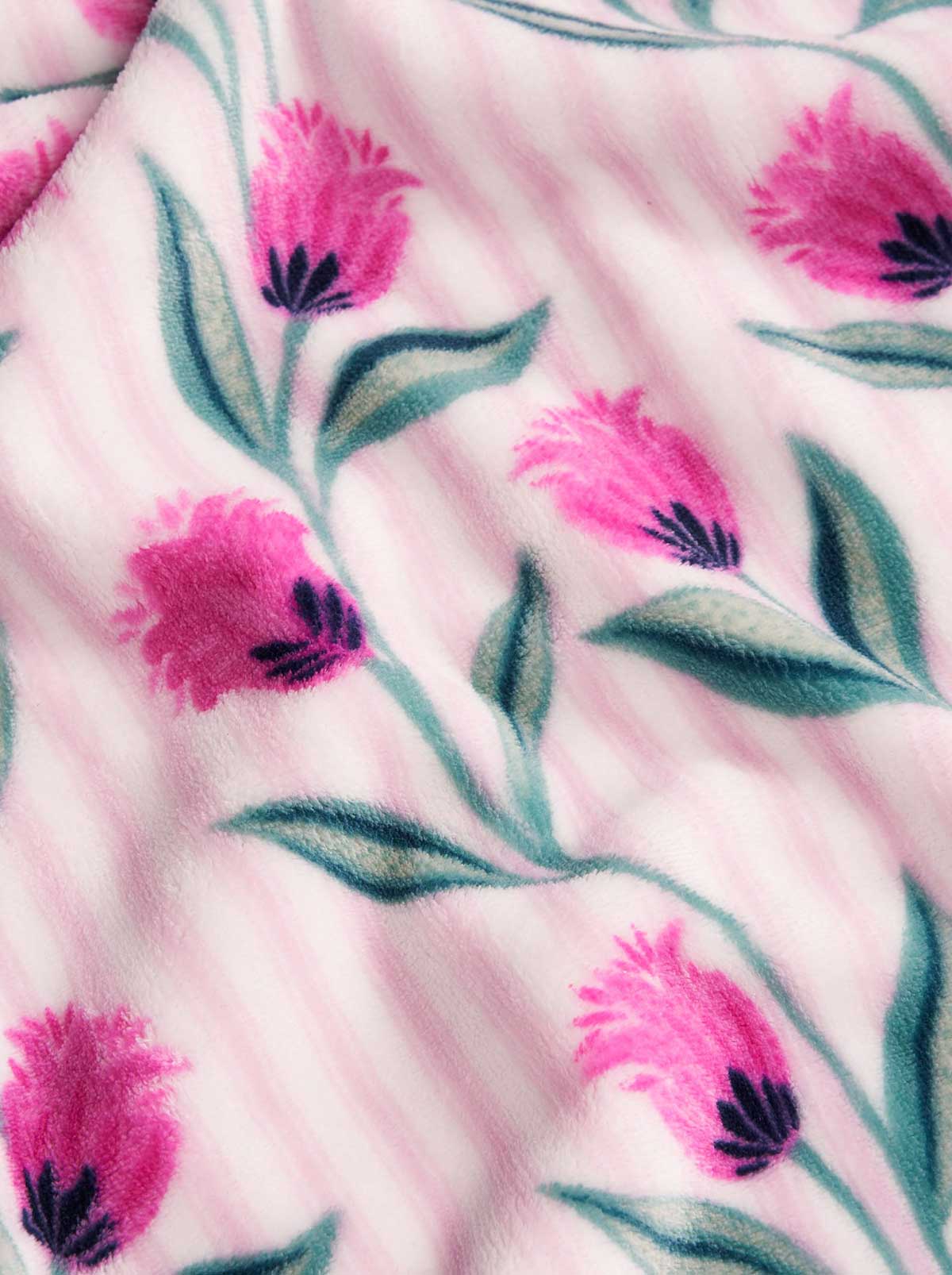 Jessica Simpson Tulip Stripe Pink Plush Throw Blanket