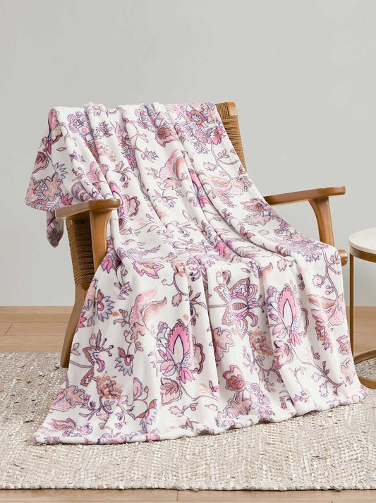 Jessica Simpson Bertha Rose Lilac Plush Throw Blanket