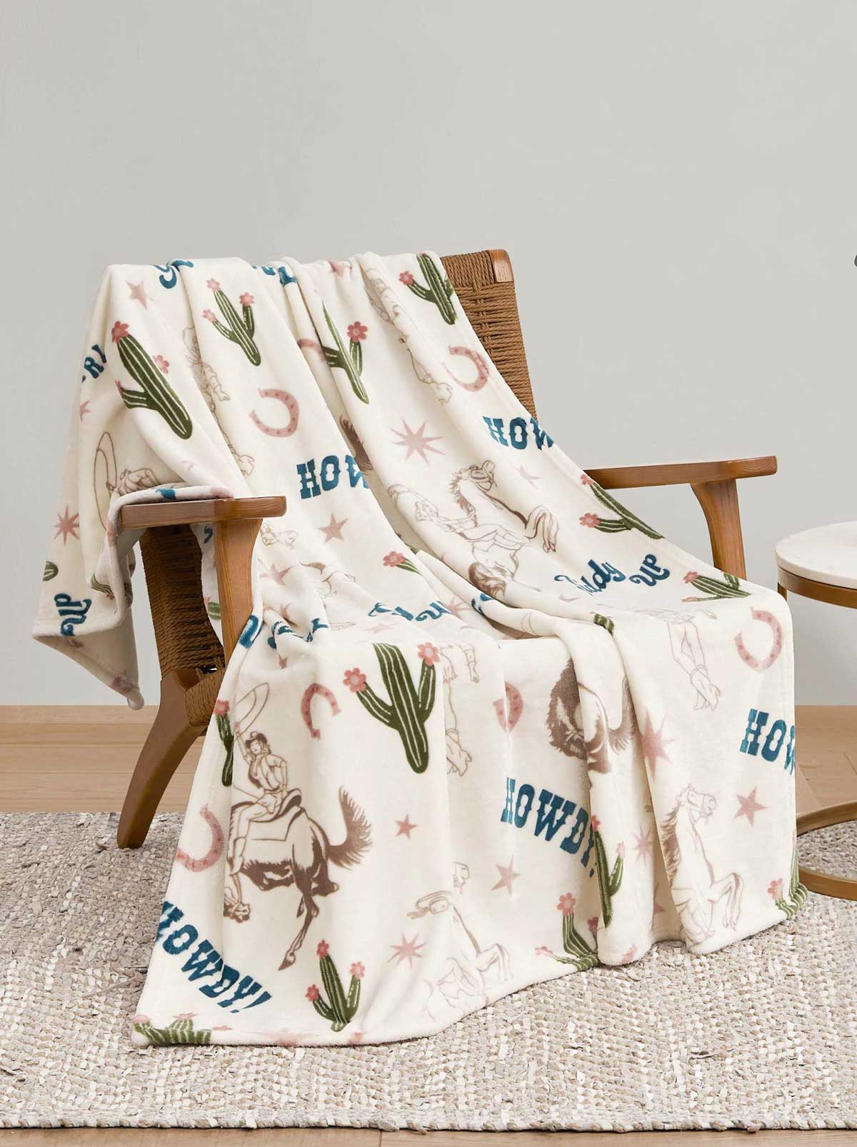 Jessica Simpson Giddy Up Cowgirl Plush Throw Blanket