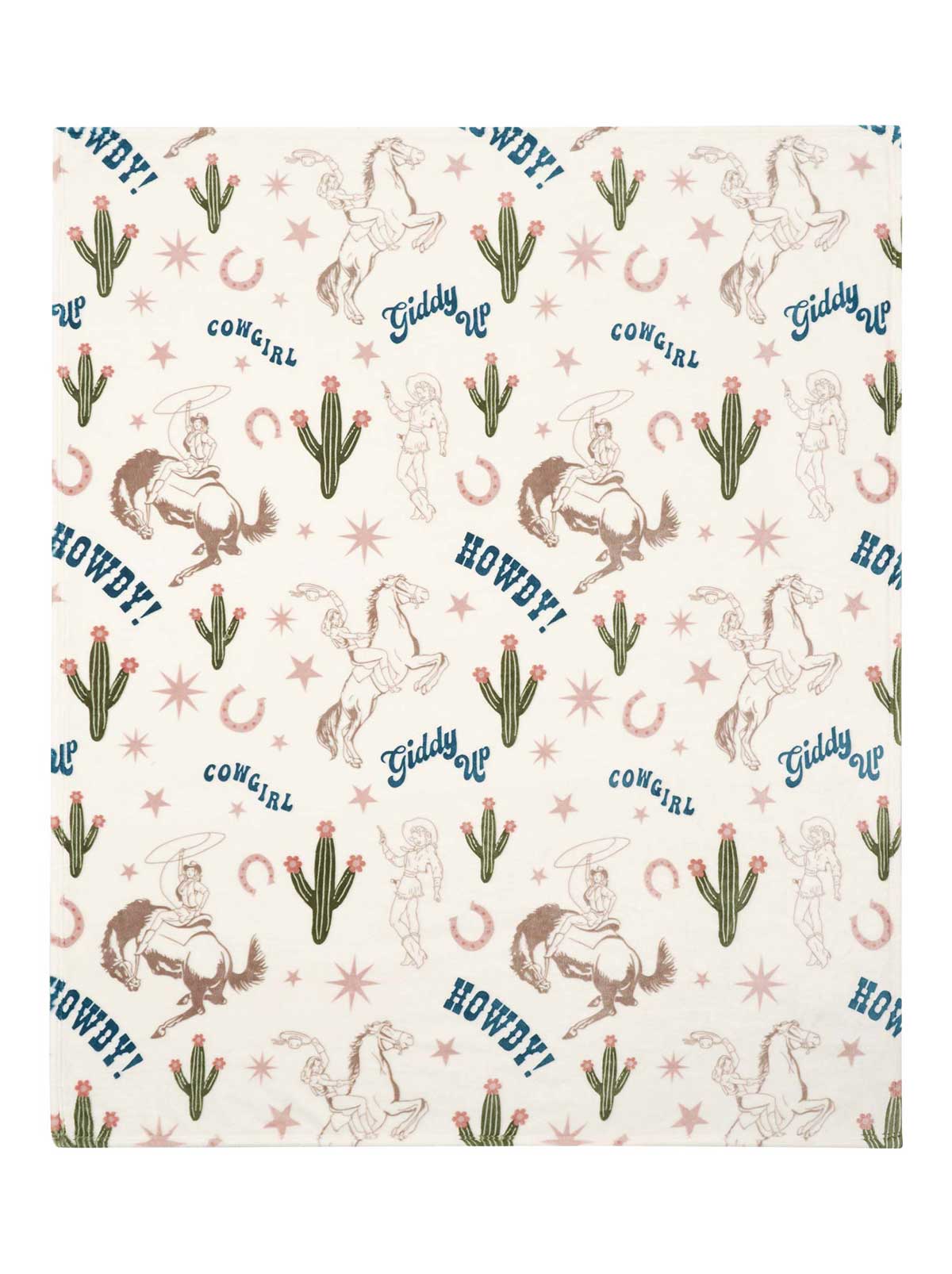 Jessica Simpson Giddy Up Cowgirl Plush Throw Blanket