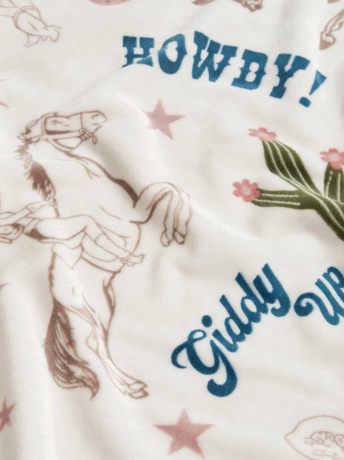 Jessica Simpson Giddy Up Cowgirl Plush Throw Blanket