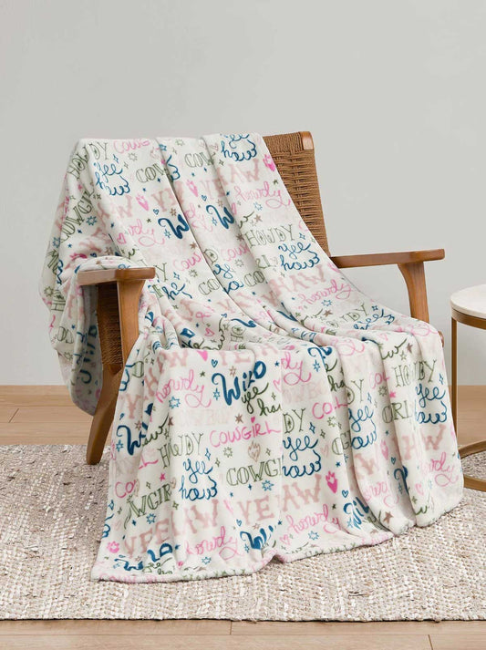 Jessica Simpson Howdy Cowgal Plush Throw Blanket