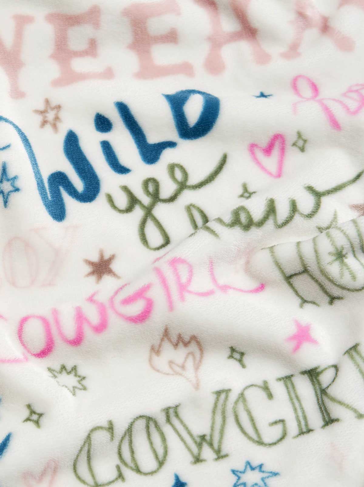Jessica Simpson Howdy Cowgal Plush Throw Blanket