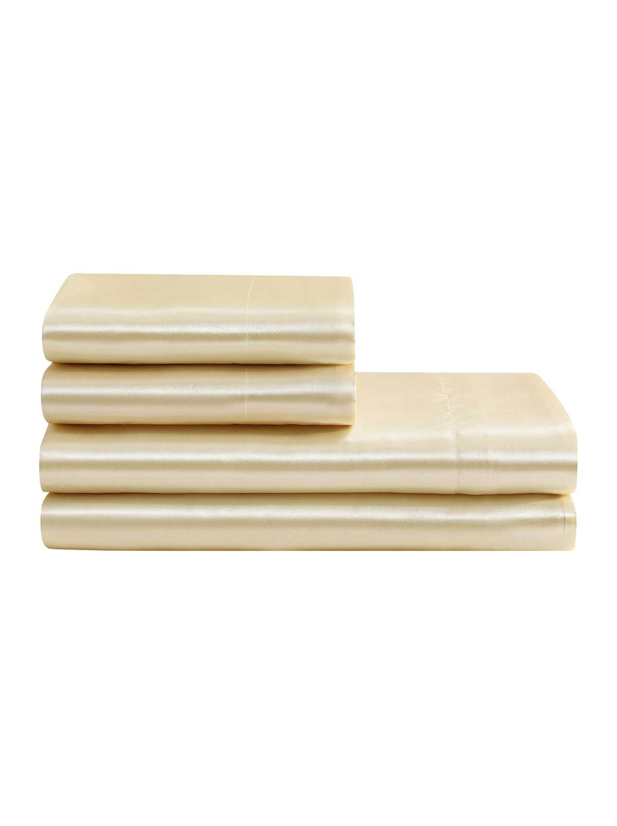 Jessica Simpson Silky Satin Sheet Set in Antique Golden Honey