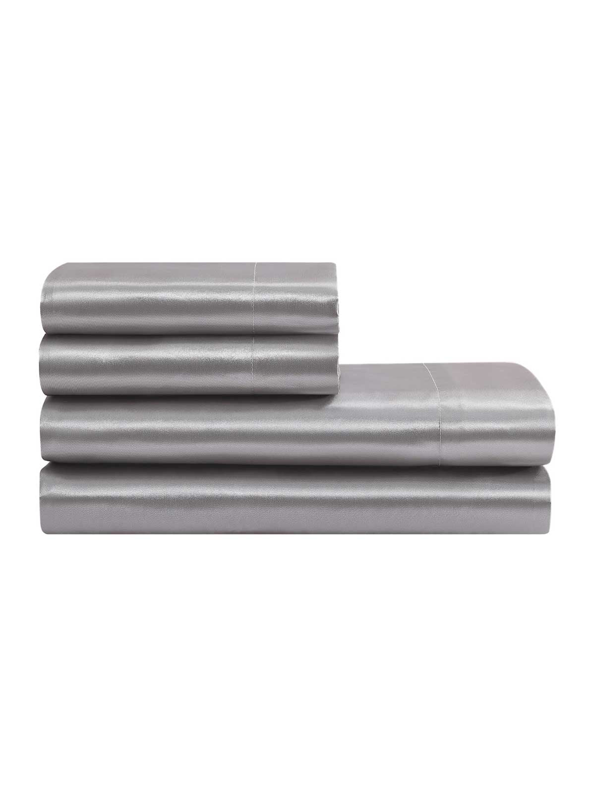 Jessica Simpson Silky Satin Sheet Set in Harbor Mist Grey