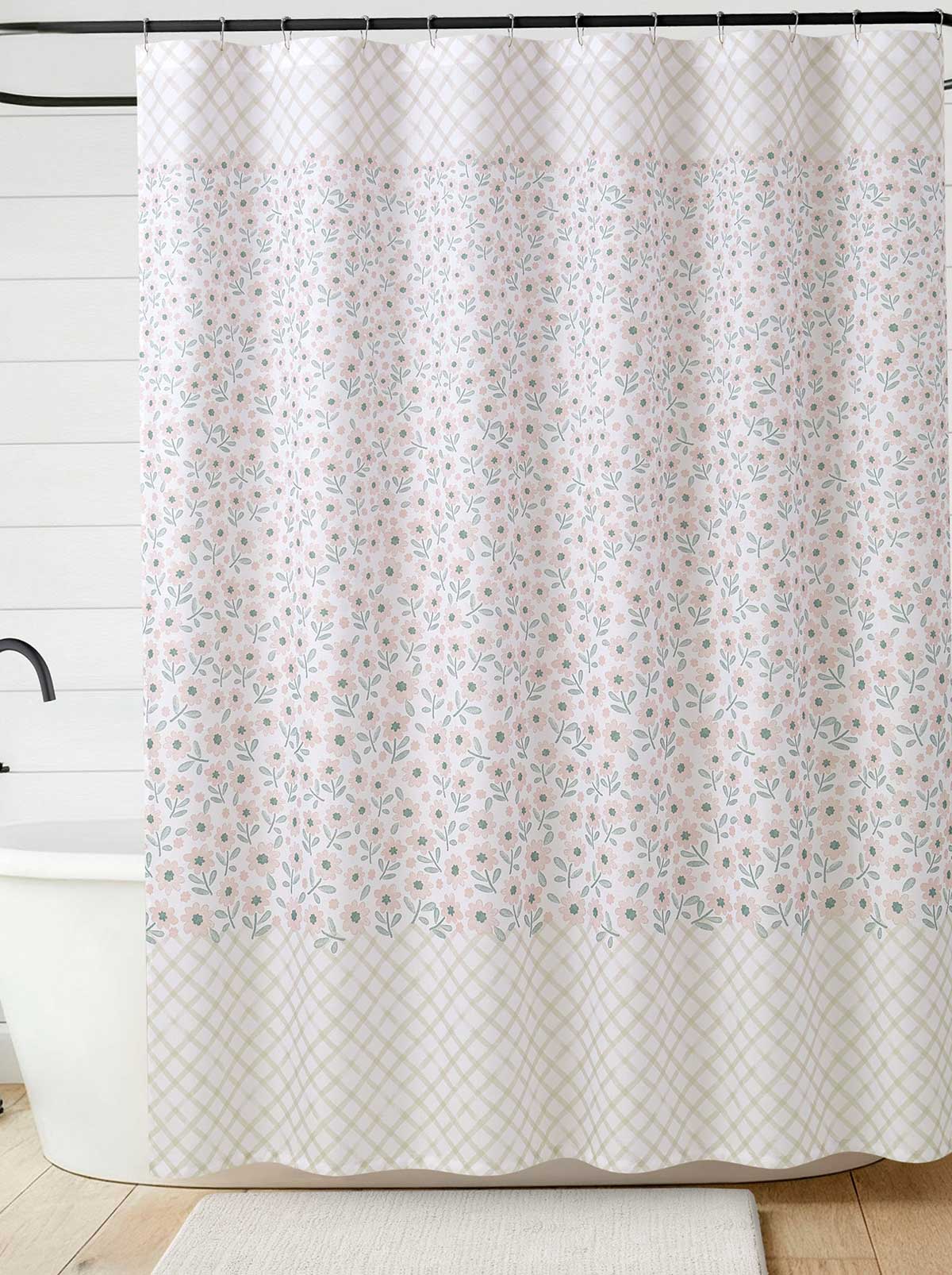 Jessica Simpson Zexie Border Blush Shower Curtain Set