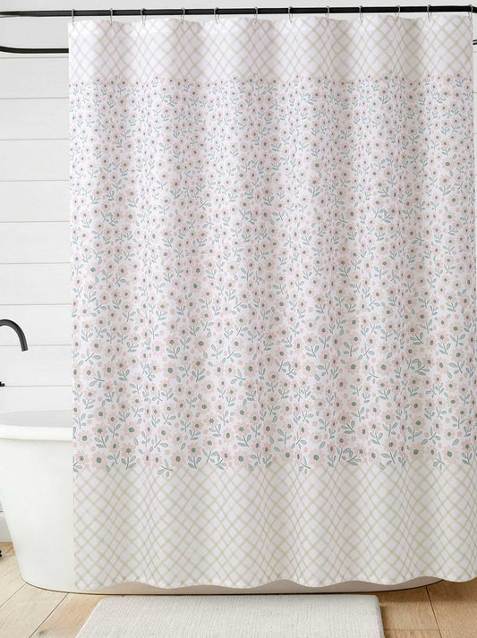 Jessica Simpson Zexie Border Blush Shower Curtain Set
