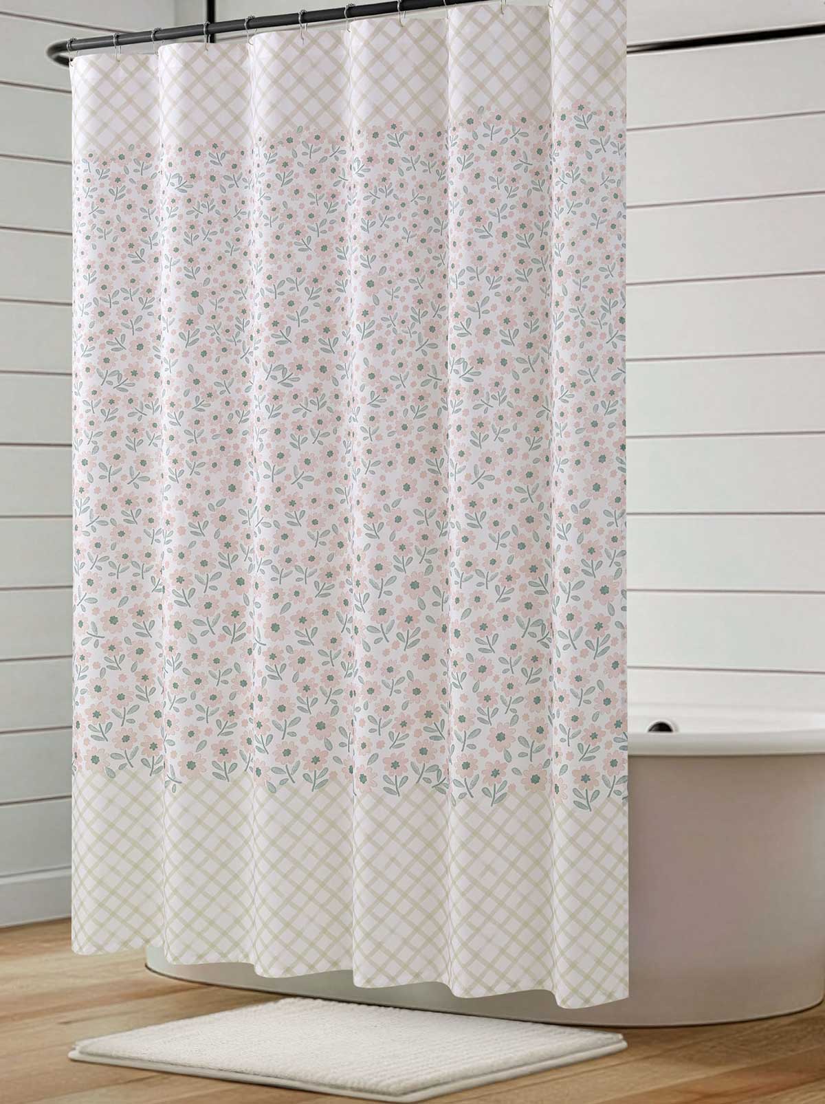 Jessica Simpson Zexie Border Blush Shower Curtain Set