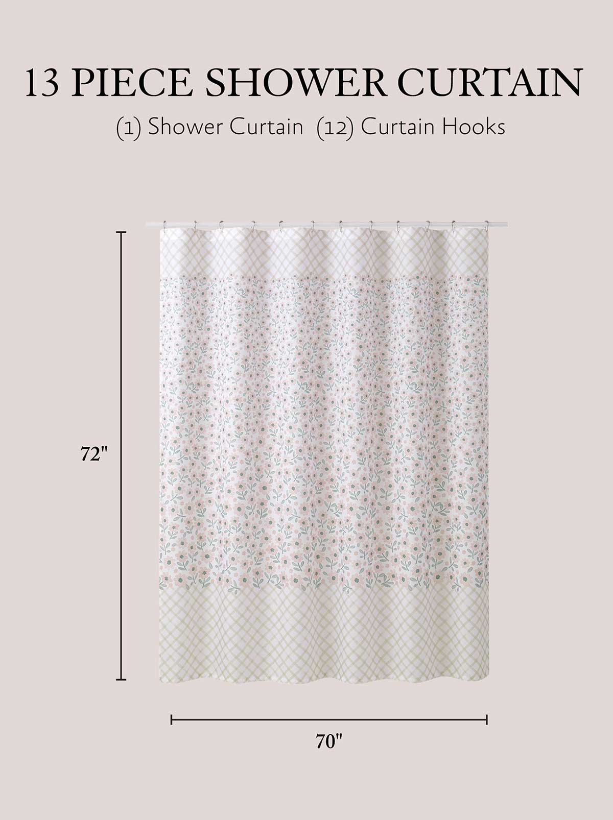 Jessica Simpson Zexie Border Blush Shower Curtain Set