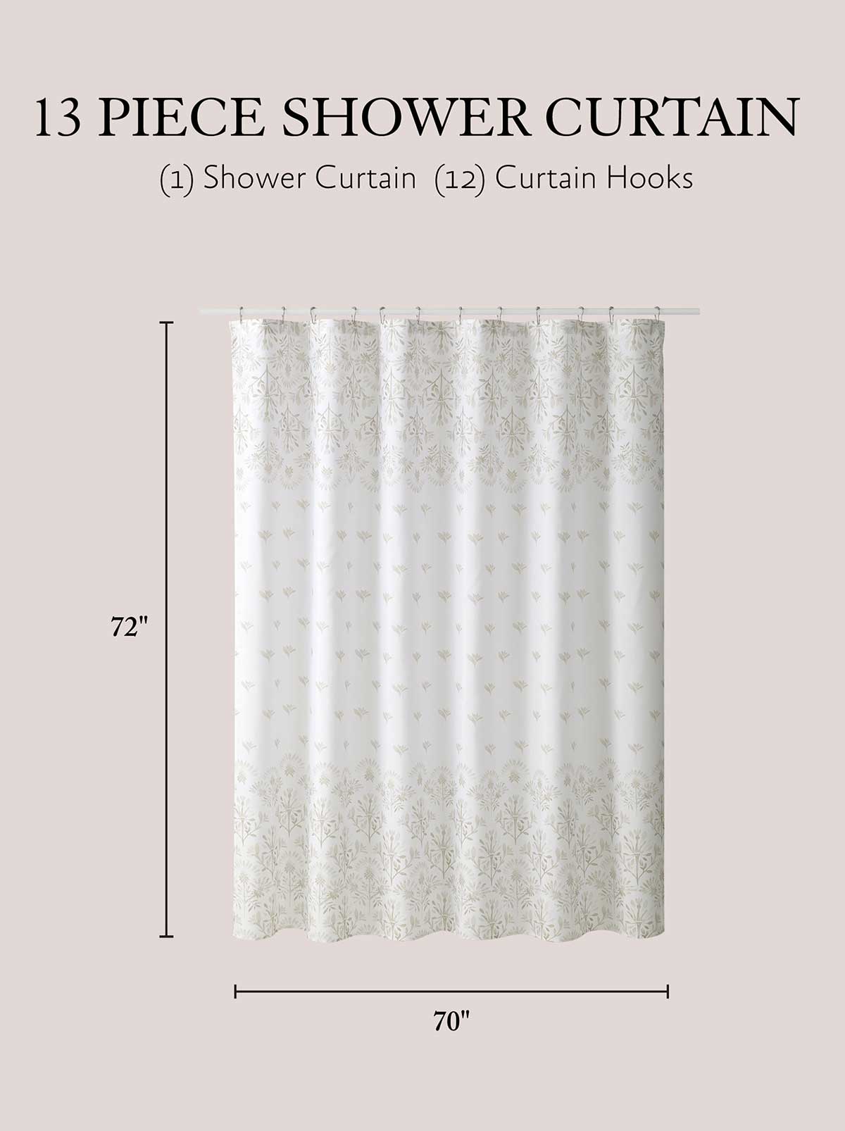 Jessica Simpson Tasia Taupe Shower Curtain Set