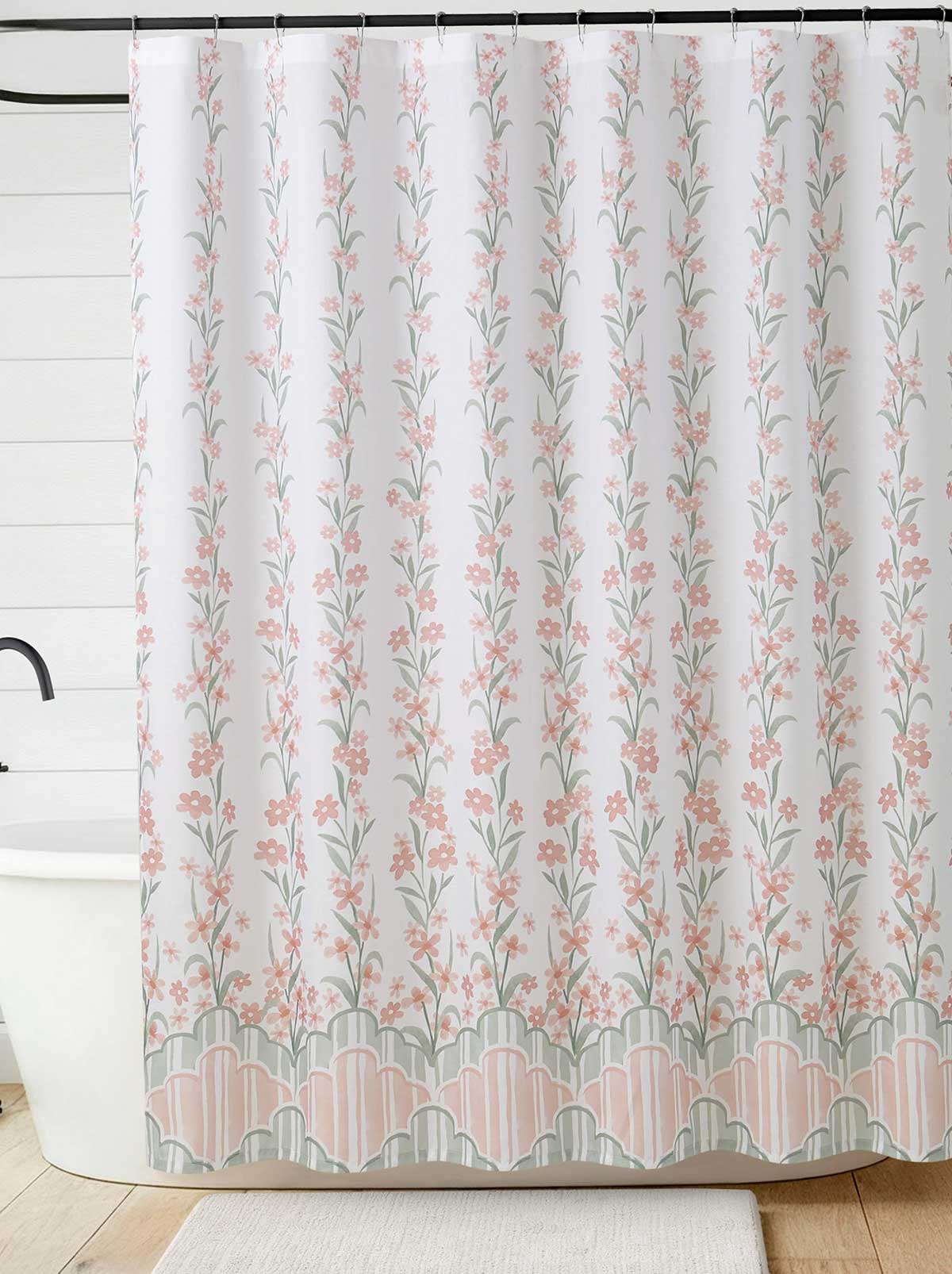 Jessica Simpson Nori Floral Blush Shower Curtain Set
