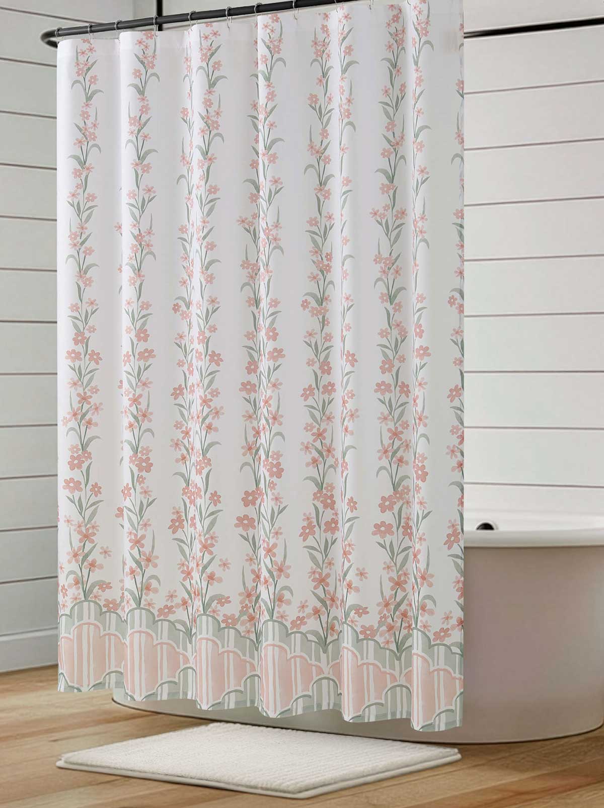 Jessica Simpson Nori Floral Blush Shower Curtain Set